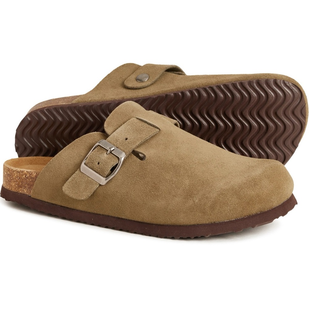 Emma New York Tan Suede Clogs